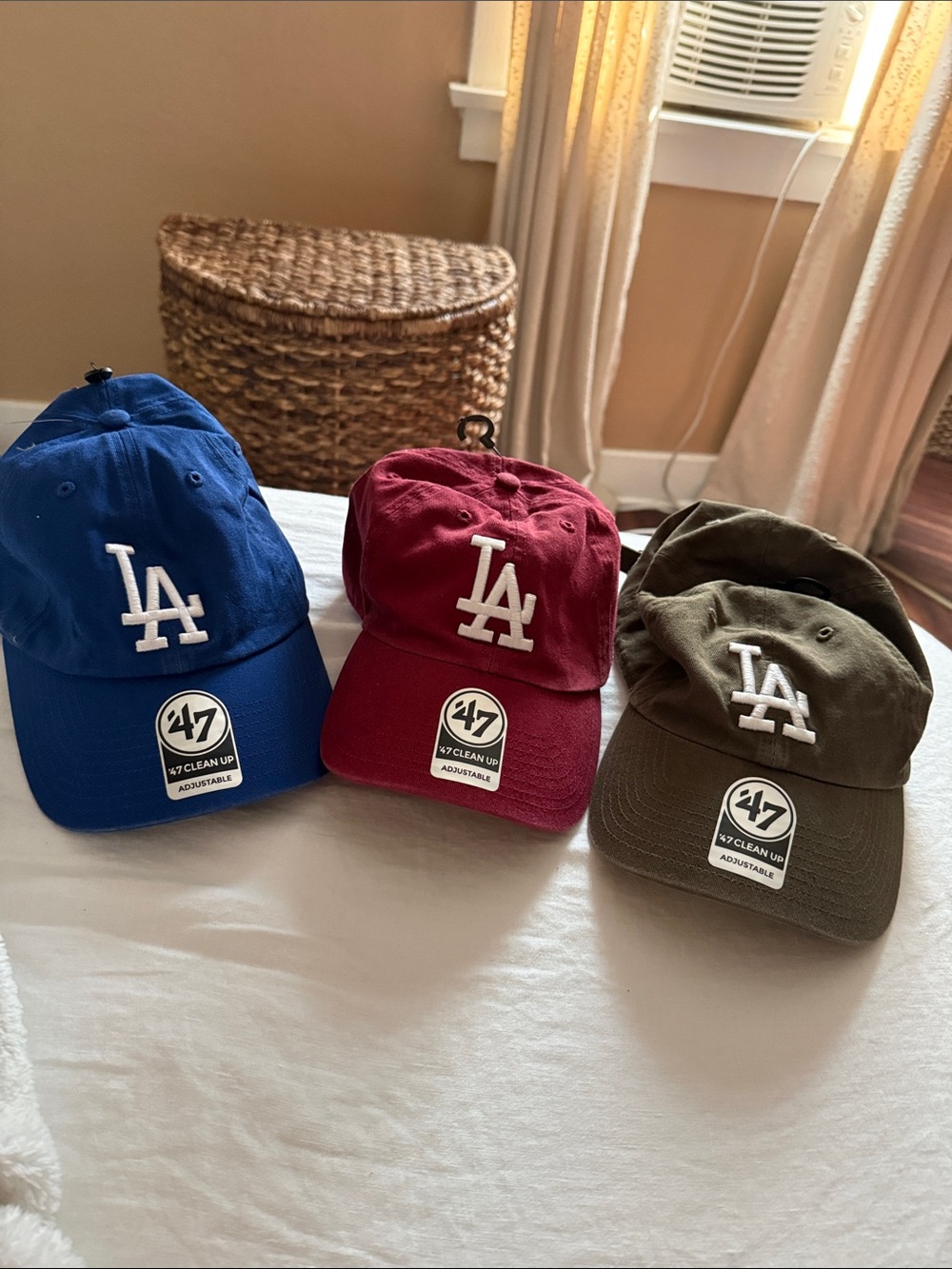 47 Brand LA Baseball Caps in Blue, Burgundy, Olive